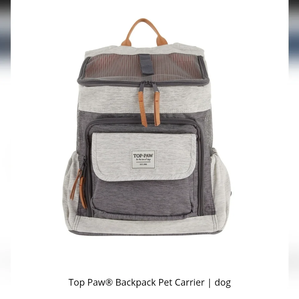 Pets | Top Paw Charcoal and Light Gray Pet Carrier | C1